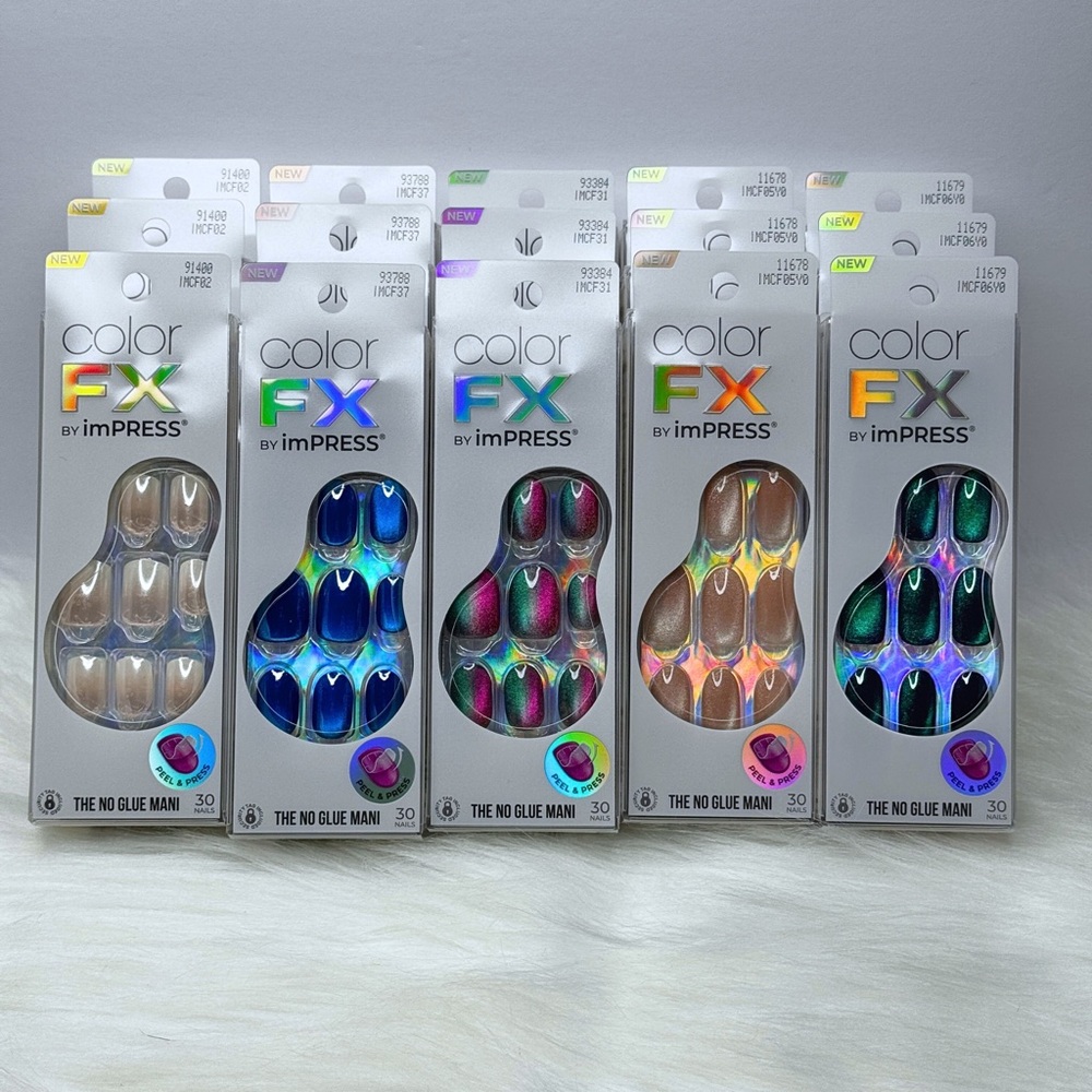 Color FX imPRESS Lot of 15 Press On Nails IMCF06YO IMCF02 IMCF31 IMCF05Y0 IMCF37